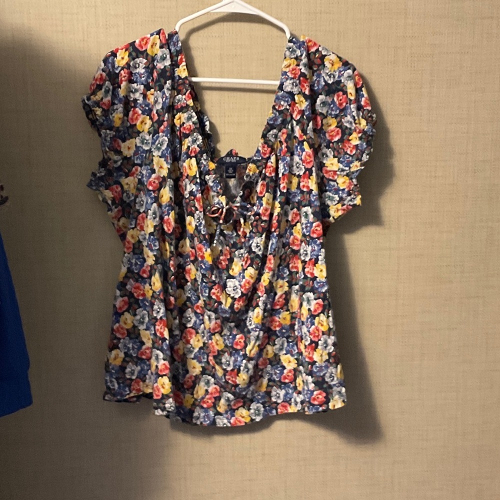 Chaps Multicolor Floral Blouse